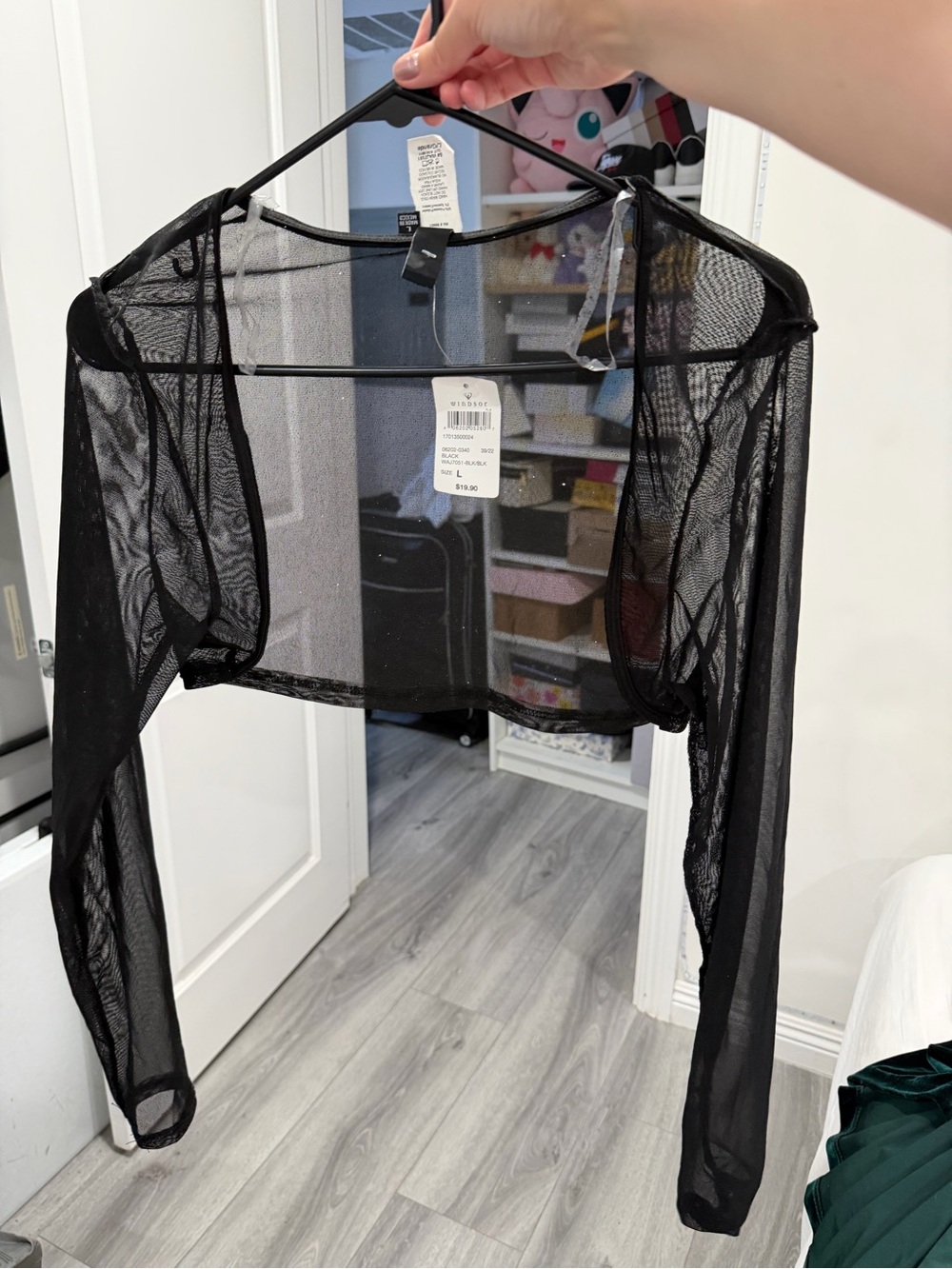Windsor Black Sheer Mesh Cropped Bolero